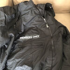 Members Only Black Windbreaker Jacket